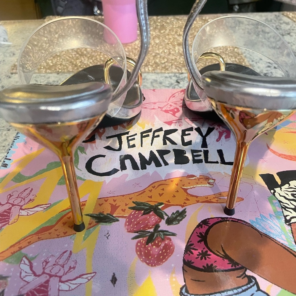 Jeffrey Campbell Occasion Metallic Silver and Gold Heels - Picture 3 of 5
